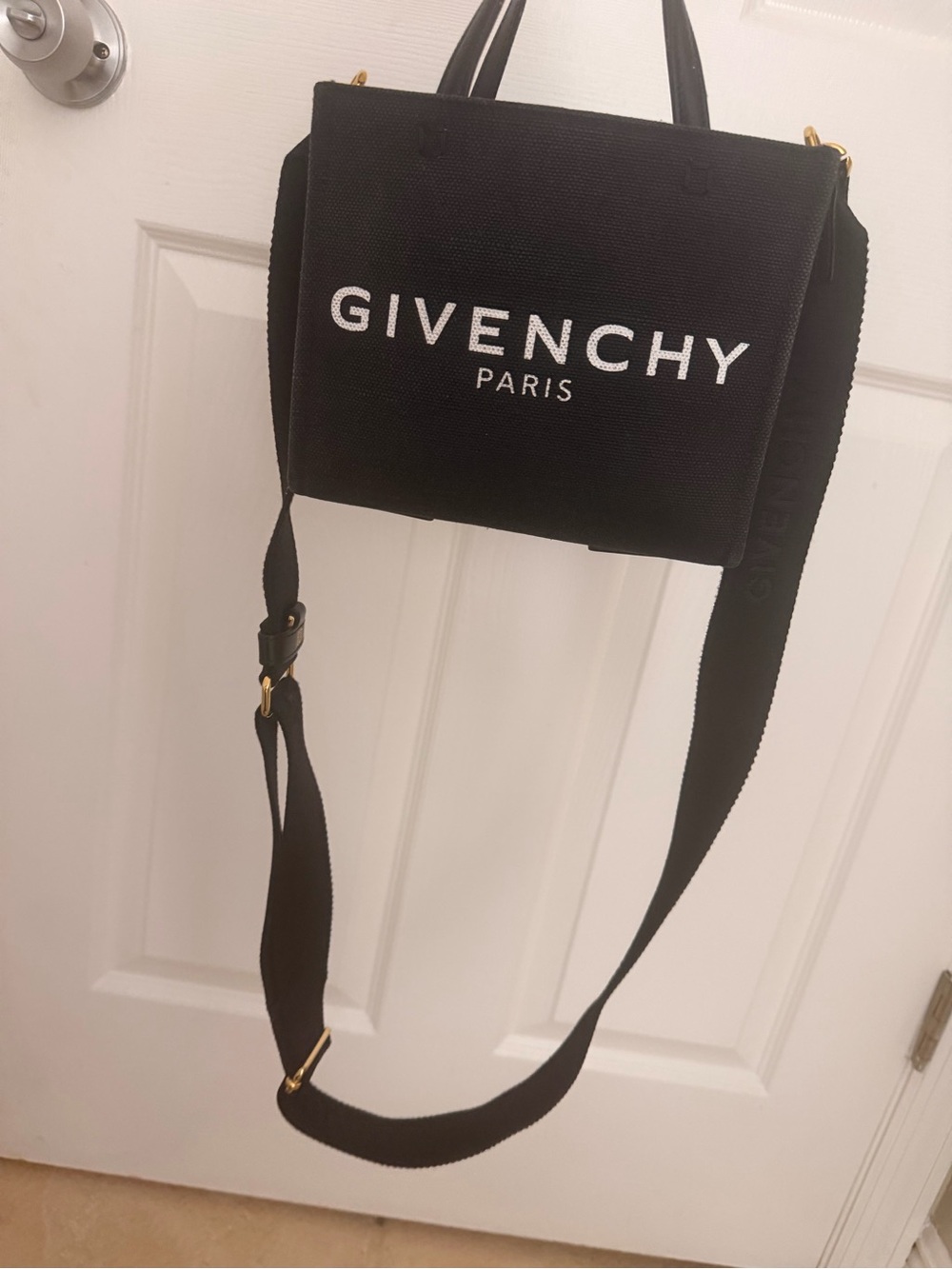 Givenchy Red Canvas Tote with Black Trim - Picture 2 of 5